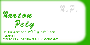 marton pely business card